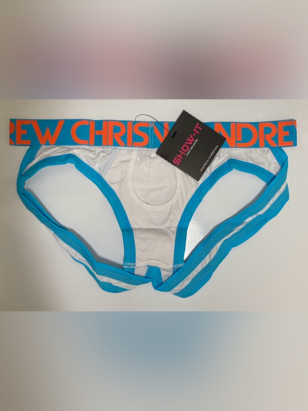 NWT! Andrew Christian Comfort Jock w/Show-It Tech MED White